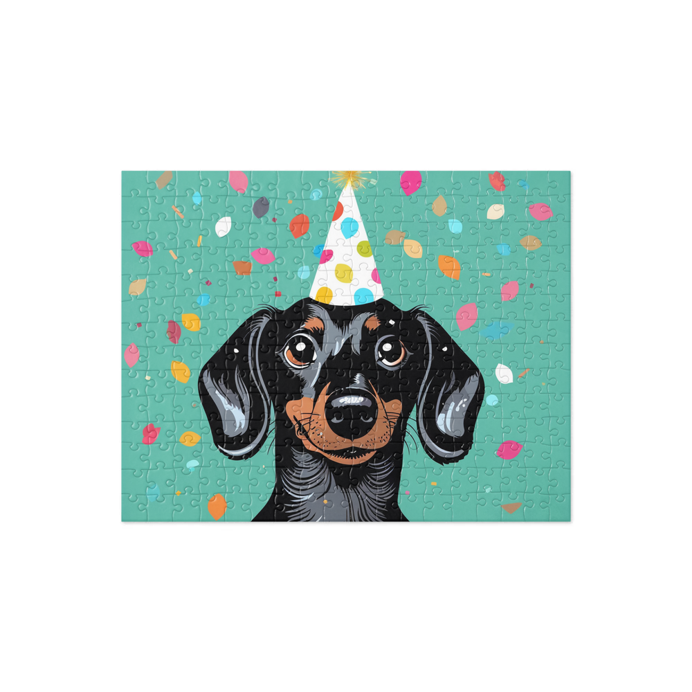 PugMug Custom Black Dachshund Jigsaw Puzzle
