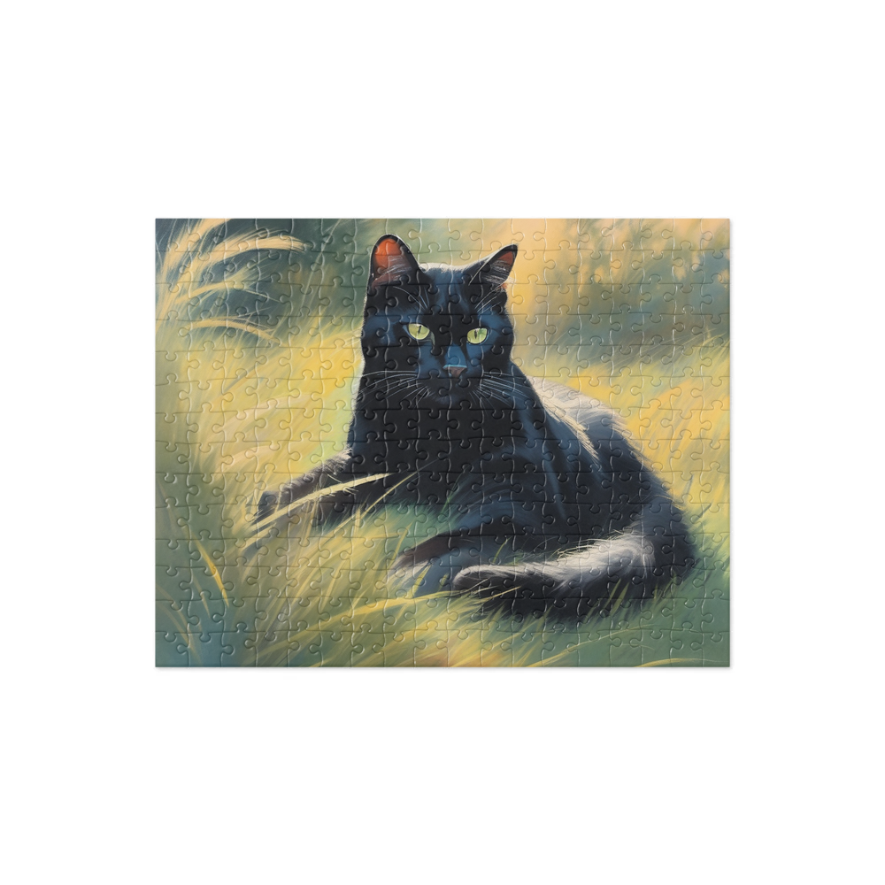PugMug Custom Black Exotic Cat Jigsaw Puzzle