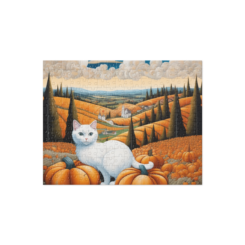PugMug Custom White Companion Cat Jigsaw Puzzle