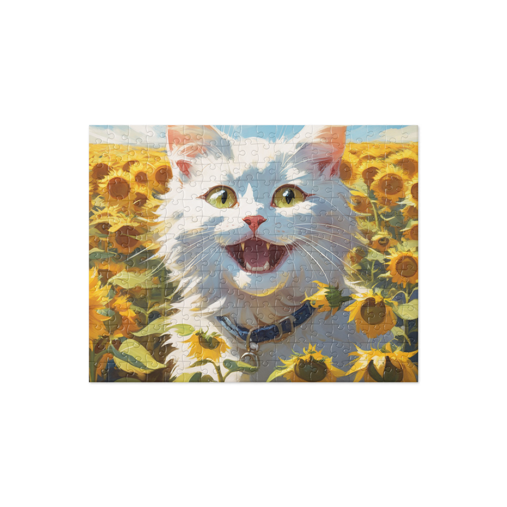 PugMug Custom White Companion Cat Jigsaw Puzzle