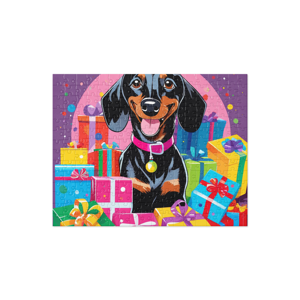 PugMug Custom Black Dachshund Jigsaw Puzzle