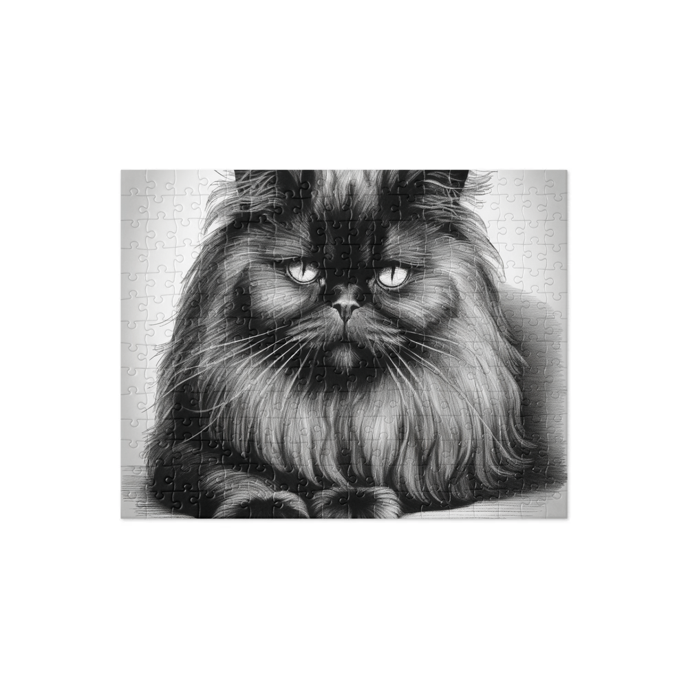 PugMug Custom Black Persian Cat Jigsaw Puzzle