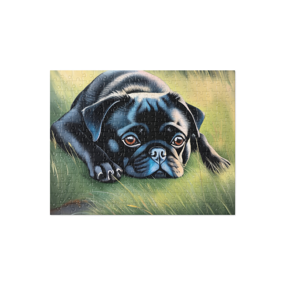 PugMug Custom Black Pug Jigsaw Puzzle