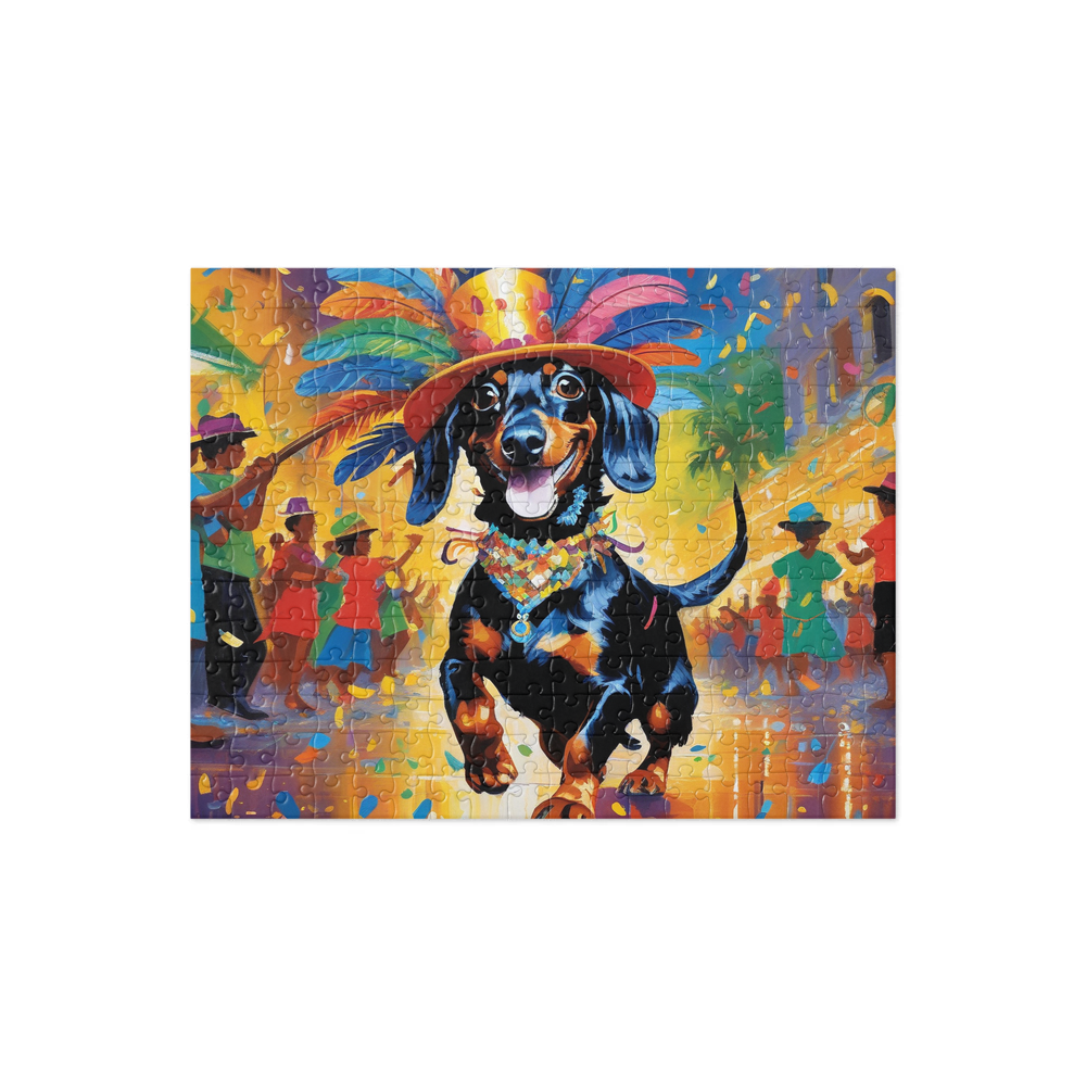 PugMug Custom Black Dachshund Jigsaw Puzzle