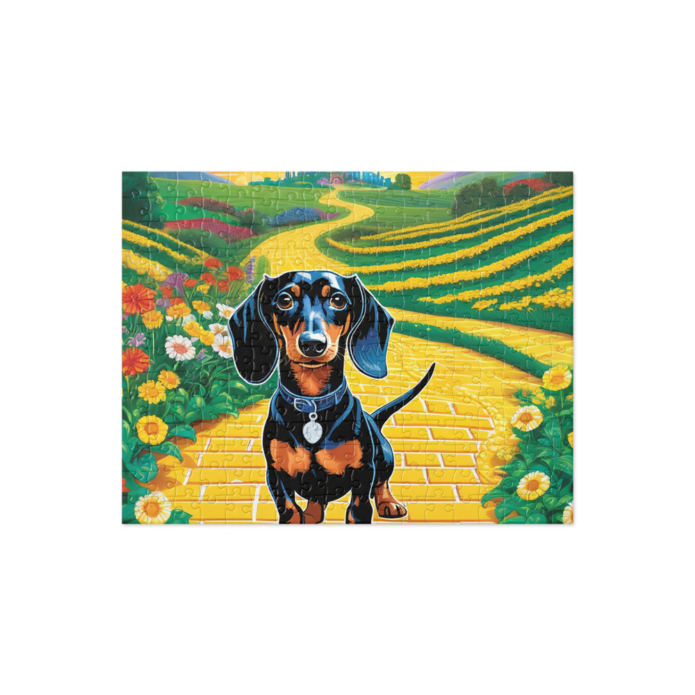 PugMug Custom Black Dachshund Jigsaw Puzzle