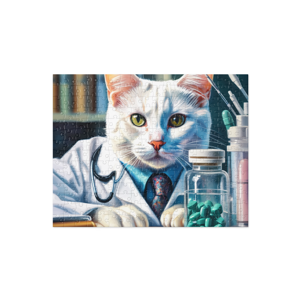 PugMug Custom White Companion Cat Jigsaw Puzzle