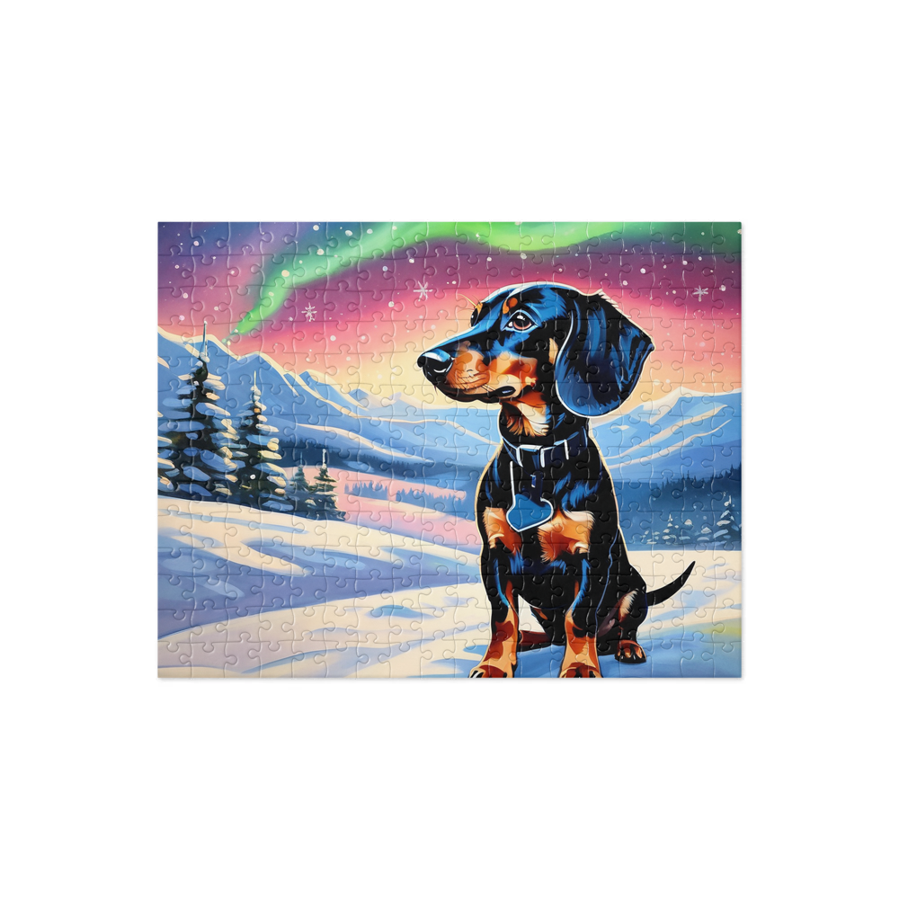 PugMug Custom Black Dachshund Jigsaw Puzzle