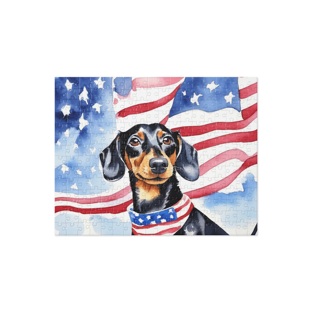 PugMug Custom Black Dachshund Jigsaw Puzzle