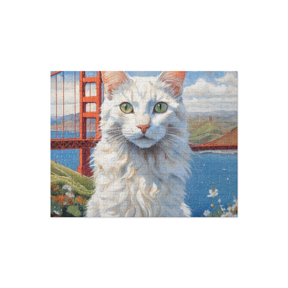 PugMug Custom White Companion Cat Jigsaw Puzzle