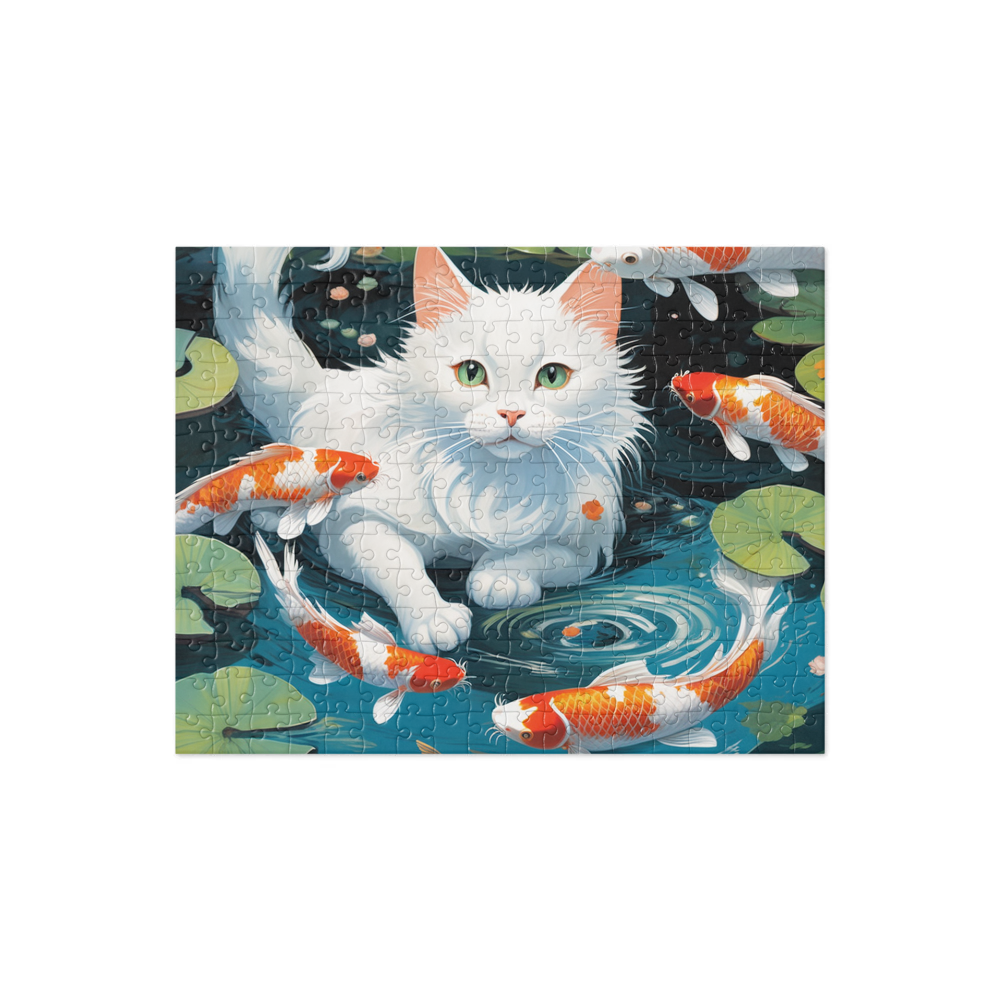 PugMug Custom White Companion Cat Jigsaw Puzzle
