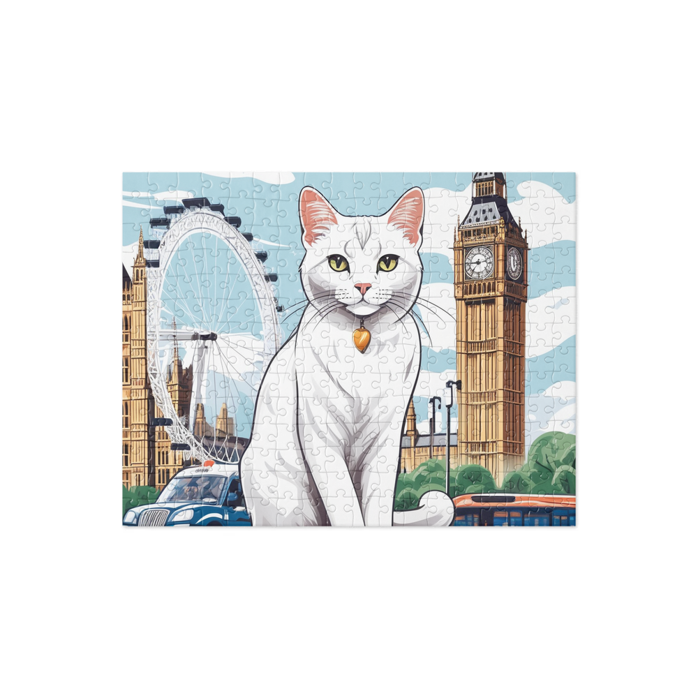 PugMug Custom White Companion Cat Jigsaw Puzzle