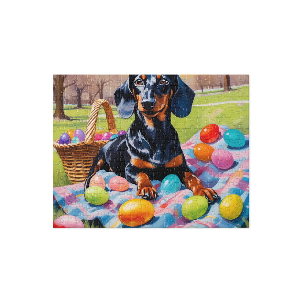 PugMug Custom Black Dachshund Jigsaw Puzzle