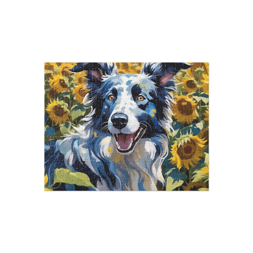 PugMug Custom Blue Merle Border Collie Jigsaw Puzzle