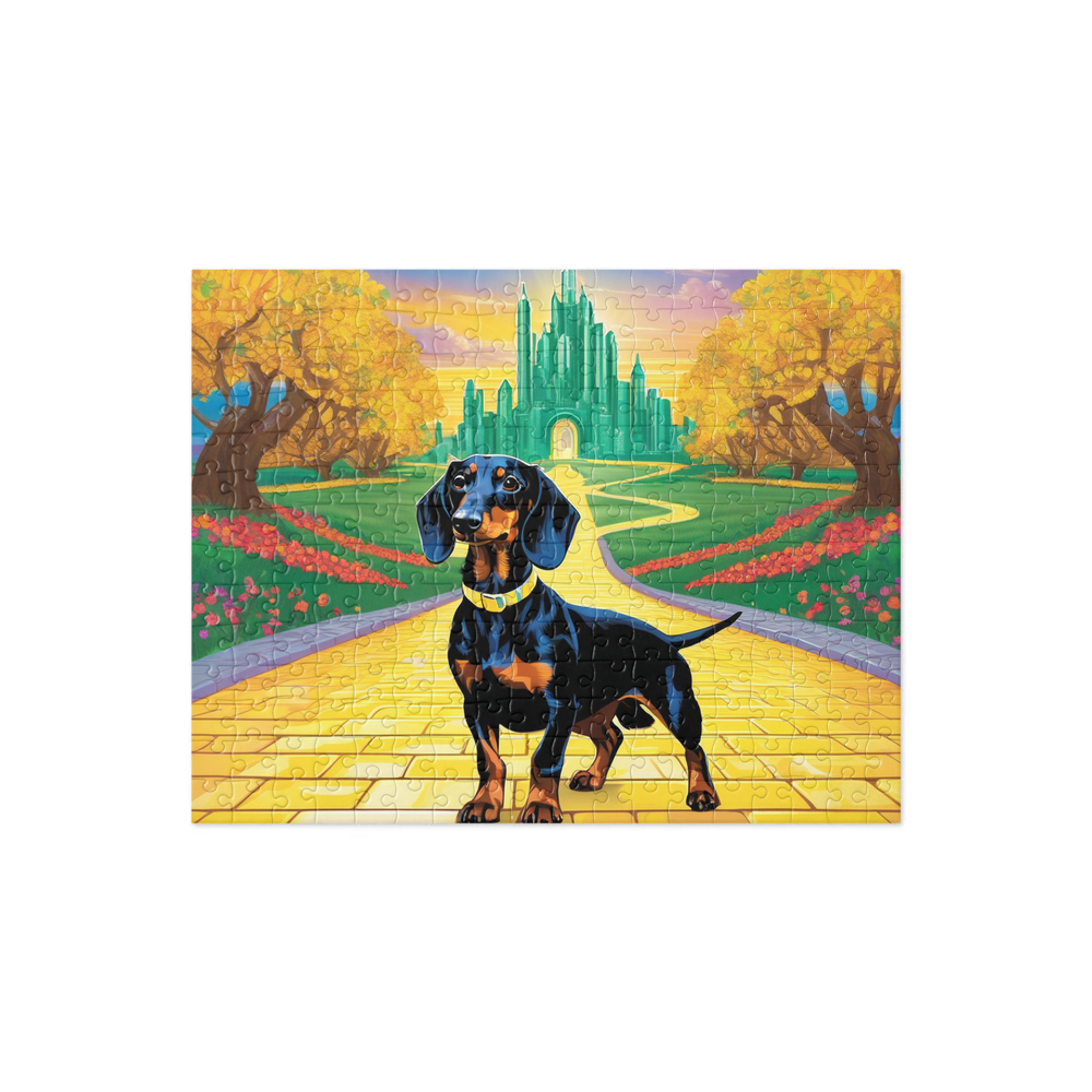PugMug Custom Black Dachshund Jigsaw Puzzle