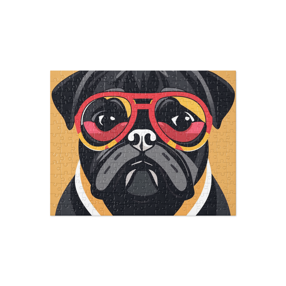 PugMug Custom Black Pug Jigsaw Puzzle
