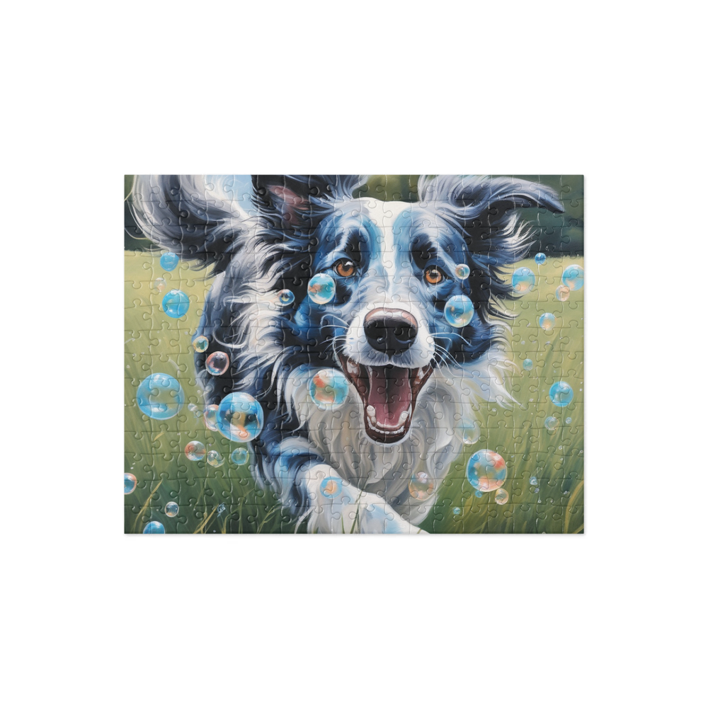 PugMug Custom Blue Merle Border Collie Jigsaw Puzzle
