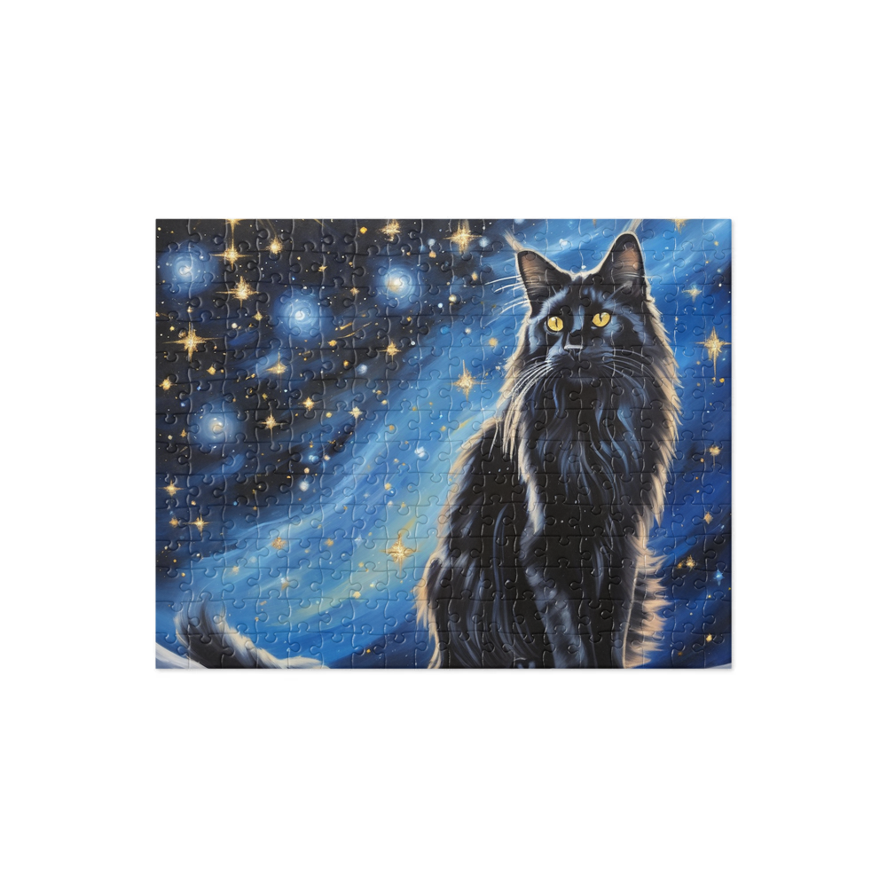 PugMug Custom Black Maine Coon Cat Jigsaw Puzzle