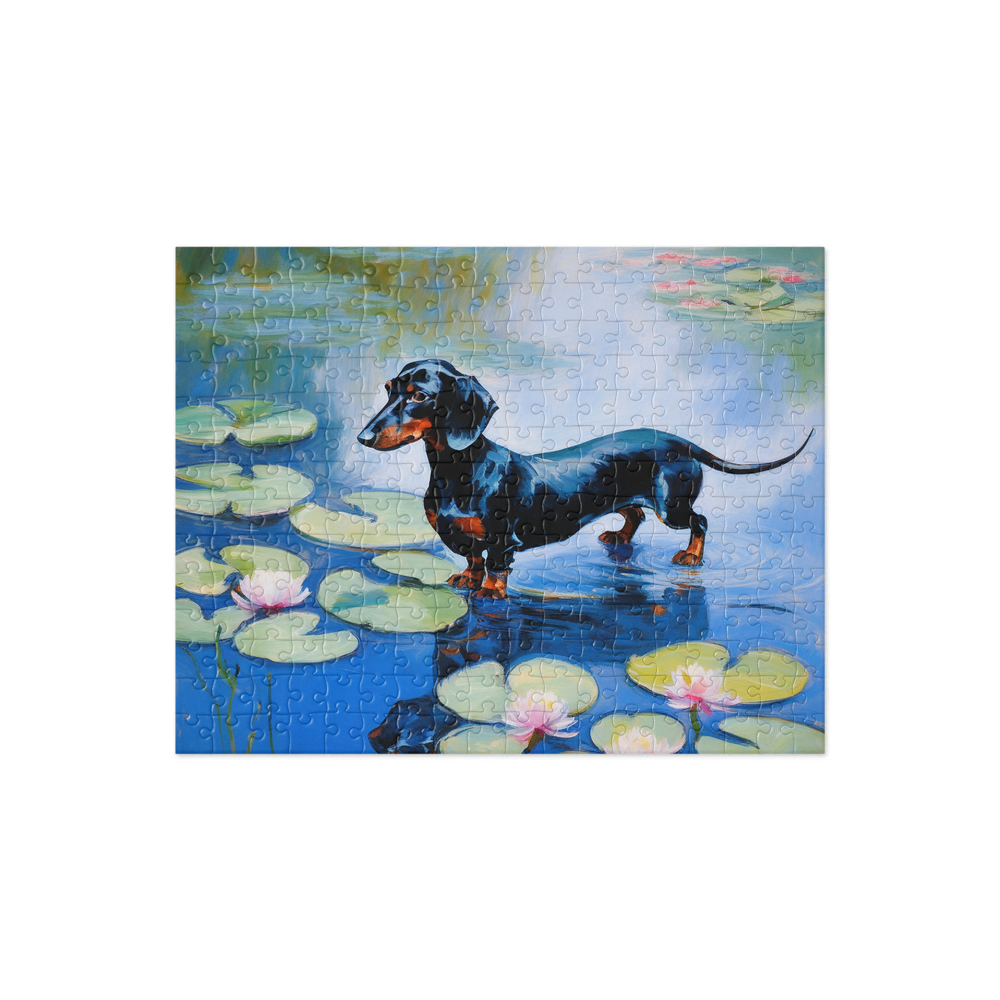 PugMug Custom Black Dachshund Jigsaw Puzzle