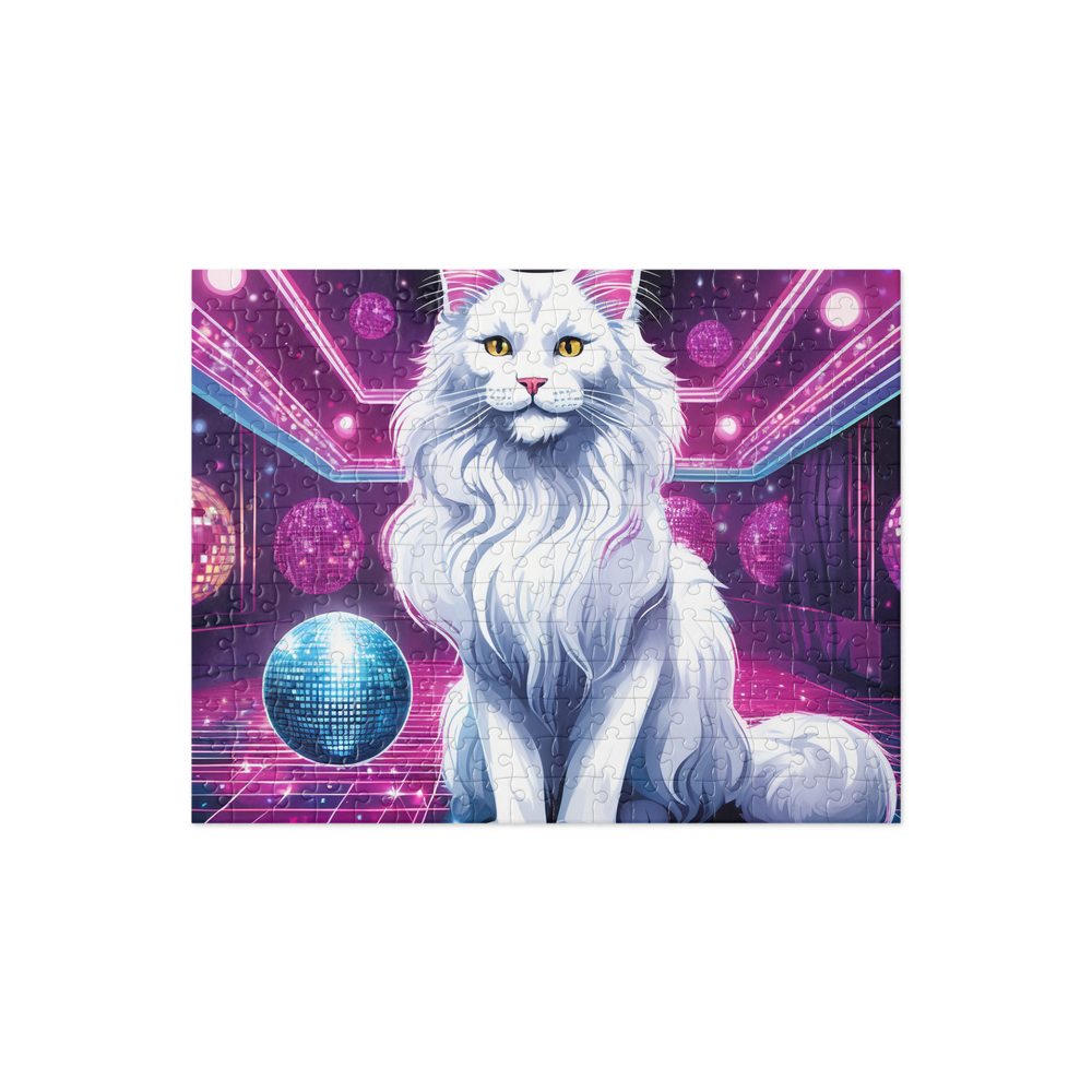 PugMug Custom White Maine Coon Cat Jigsaw Puzzle