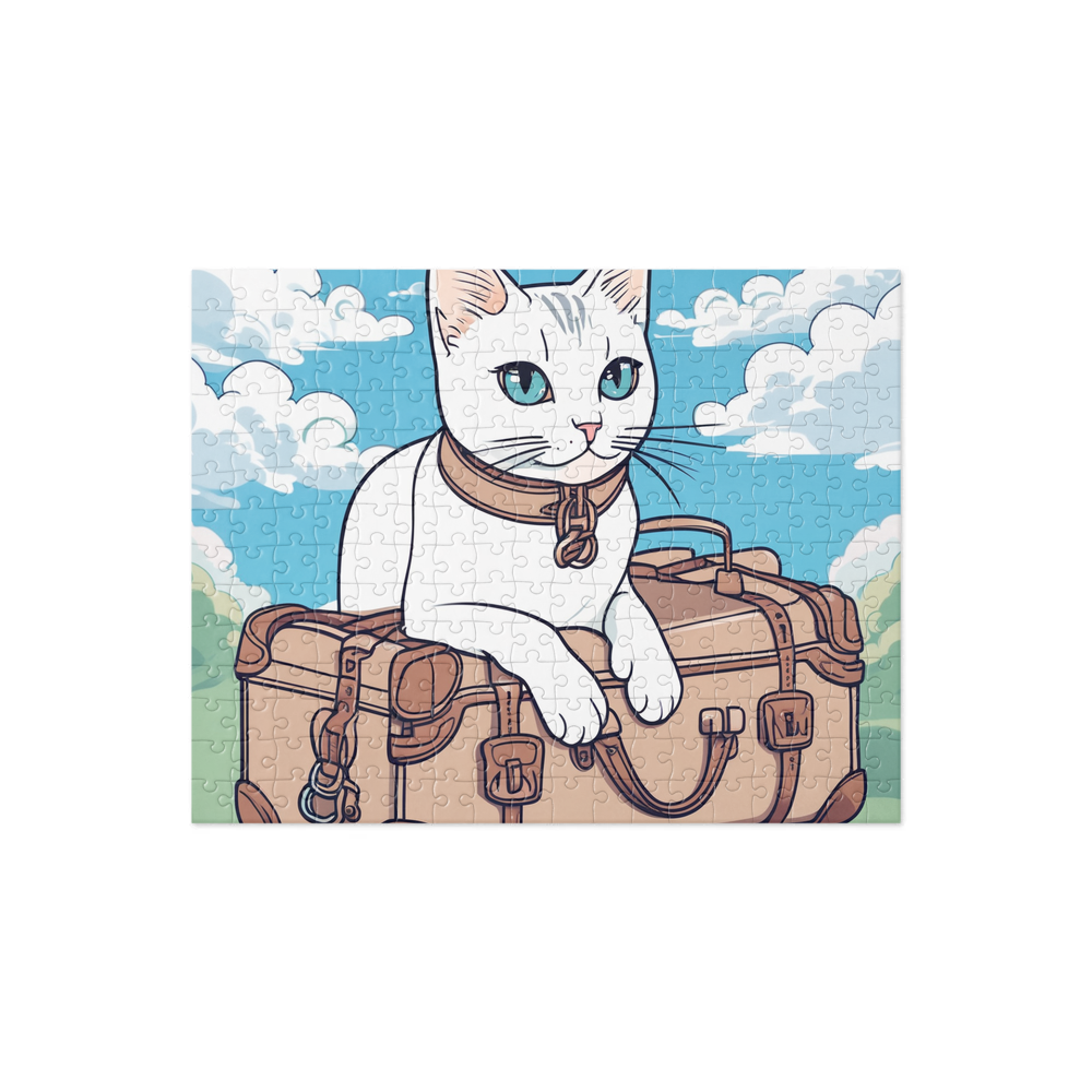 PugMug Custom White Companion Cat Jigsaw Puzzle