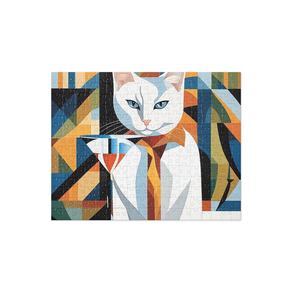 PugMug Custom White Companion Cat Jigsaw Puzzle