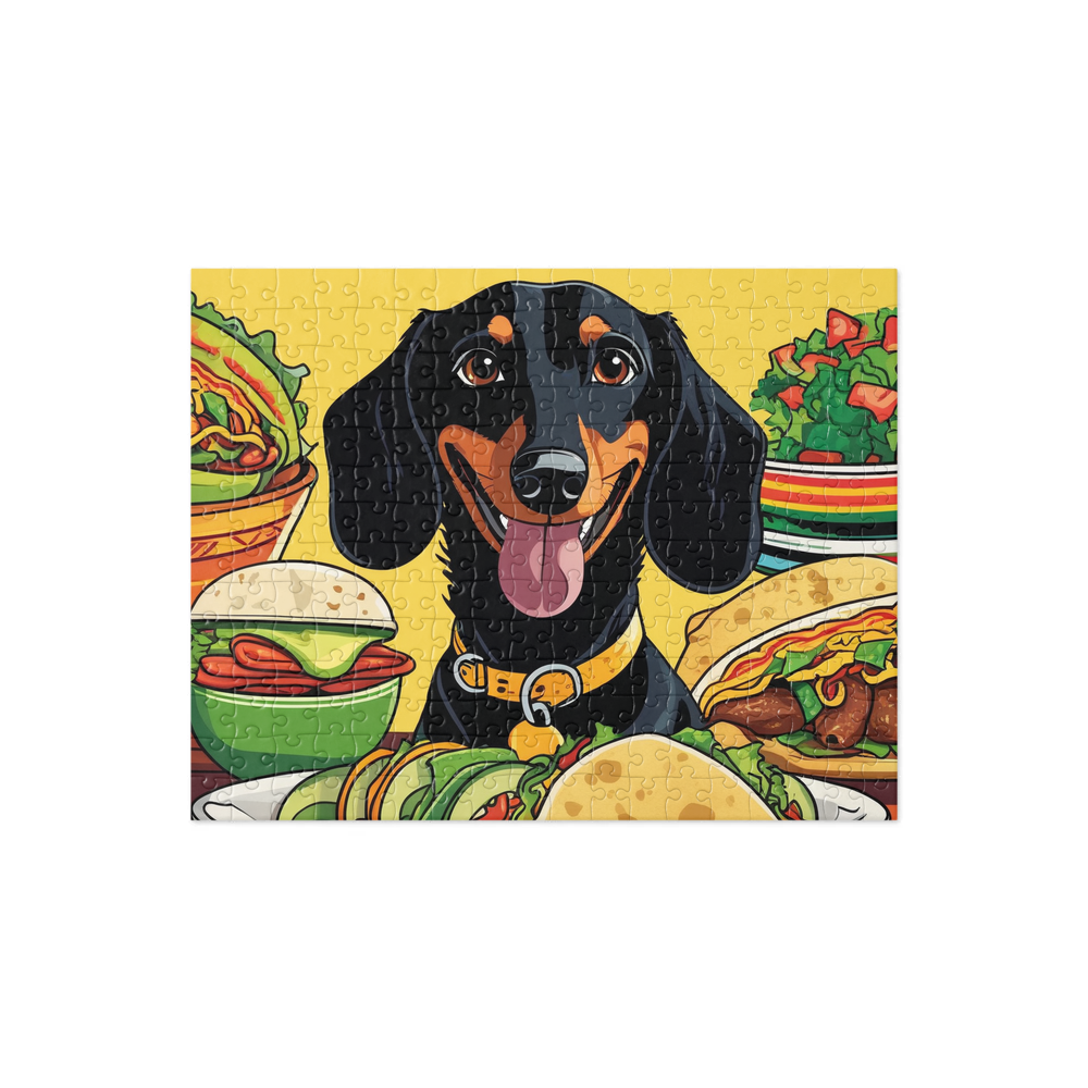 PugMug Custom Black Dachshund Jigsaw Puzzle