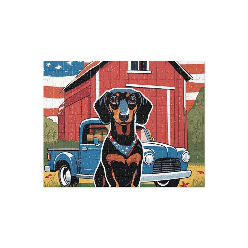 PugMug Custom Black Dachshund Jigsaw Puzzle