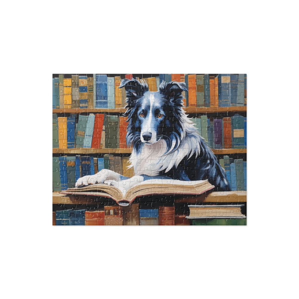 PugMug Custom Blue Merle Border Collie Jigsaw Puzzle