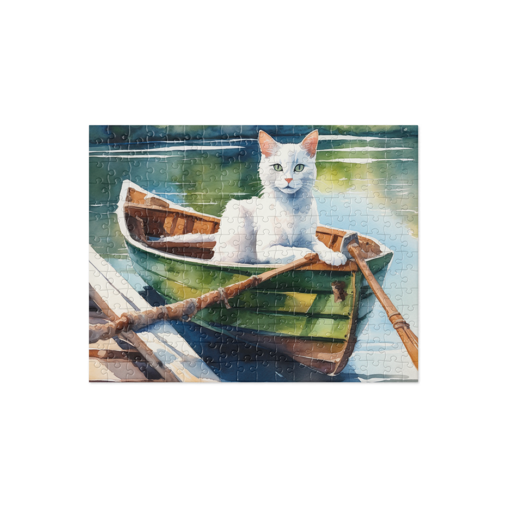 PugMug Custom White Companion Cat Jigsaw Puzzle