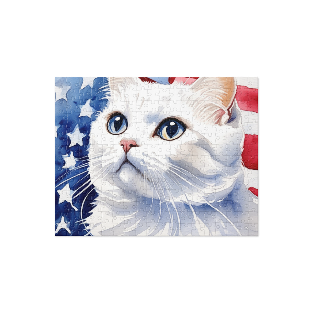 PugMug Custom White Scottish Fold Cat Jigsaw Puzzle