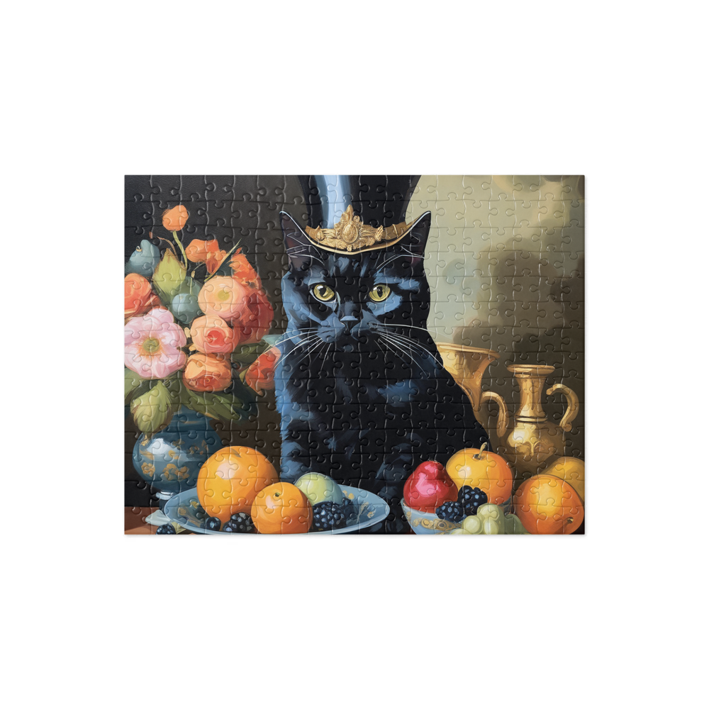 PugMug Custom Black British Shorthair Cat Jigsaw Puzzle