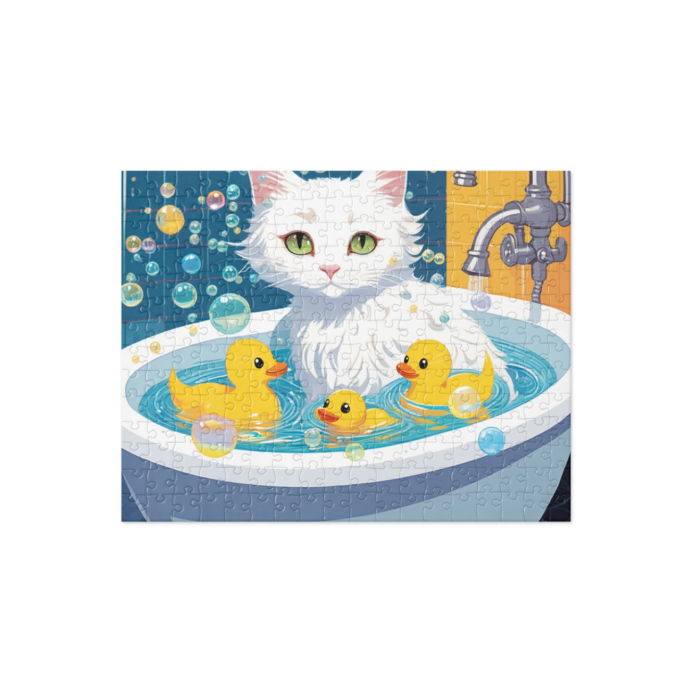 PugMug Custom White Companion Cat Jigsaw Puzzle