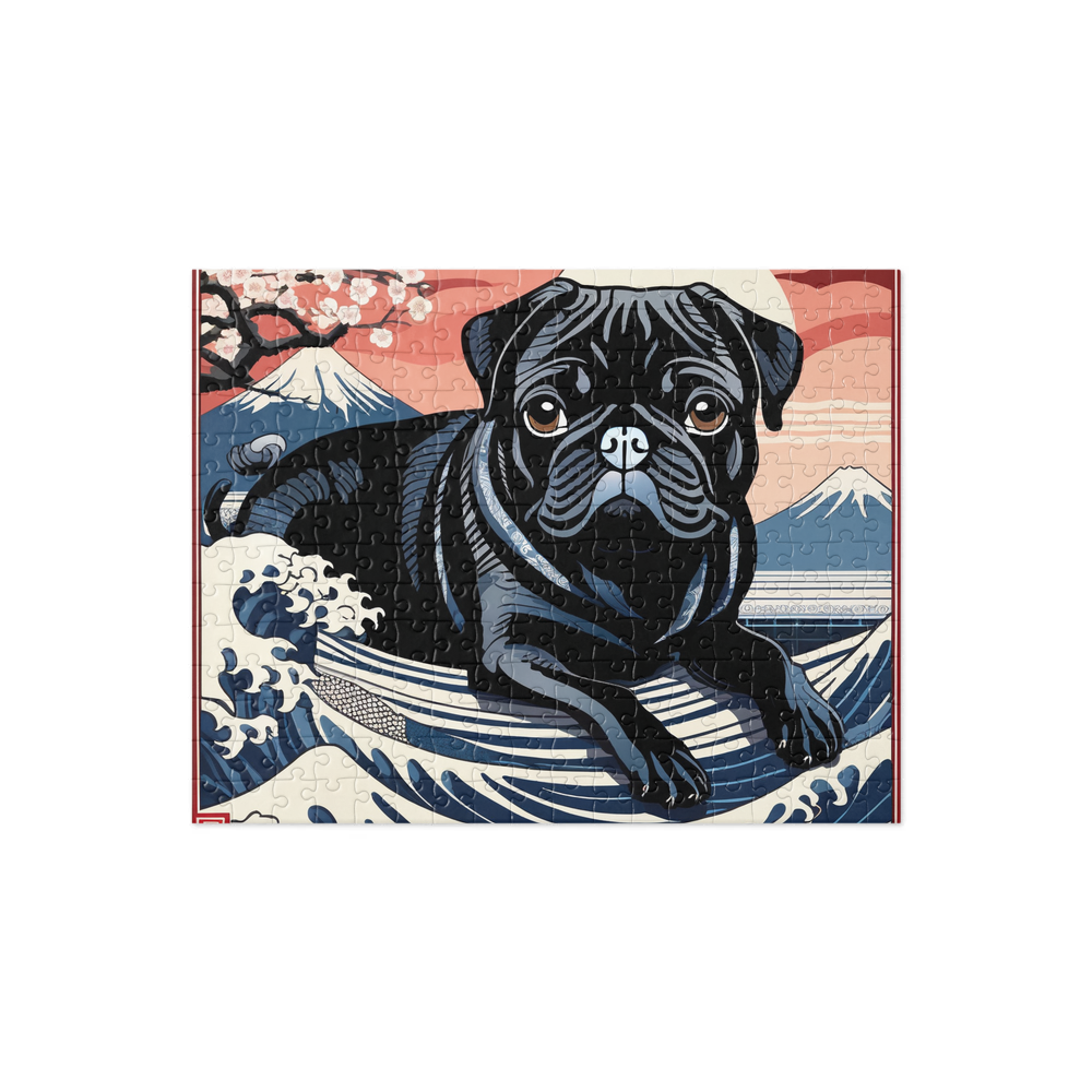 PugMug Custom Black Pug Jigsaw Puzzle