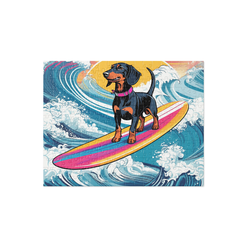 PugMug Custom Black Dachshund Jigsaw Puzzle