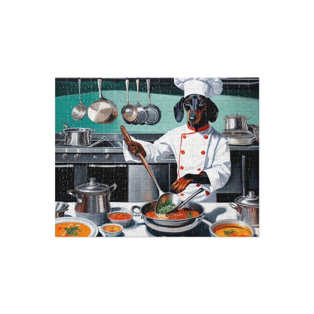 PugMug Custom Black Dachshund Jigsaw Puzzle