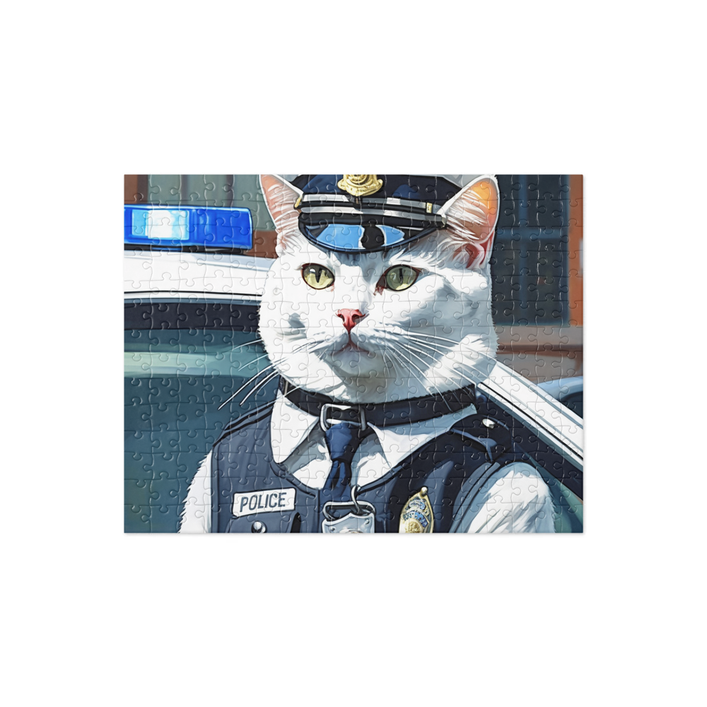 PugMug Custom White Companion Cat Jigsaw Puzzle