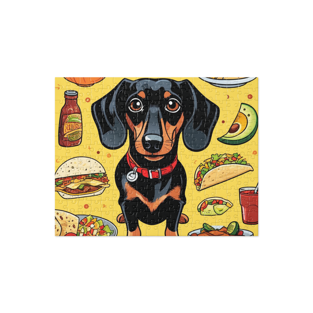 PugMug Custom Black Dachshund Jigsaw Puzzle