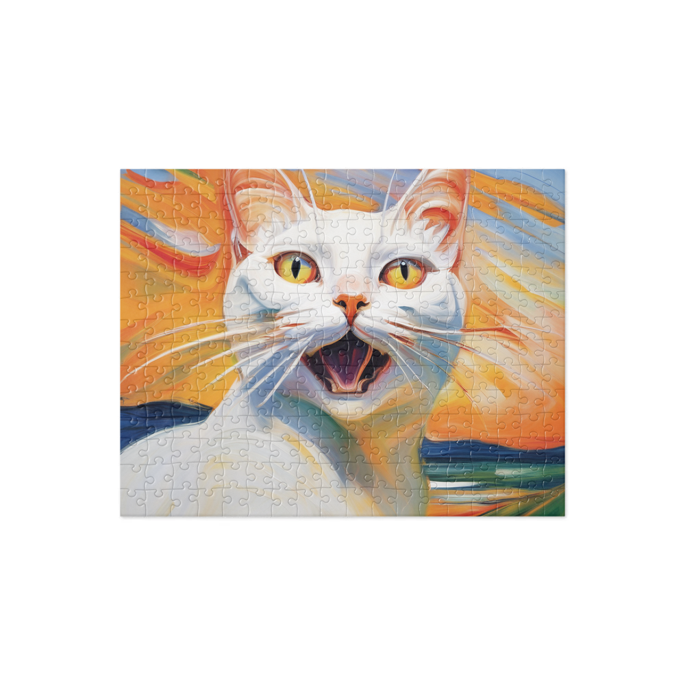 PugMug Custom White Companion Cat Jigsaw Puzzle