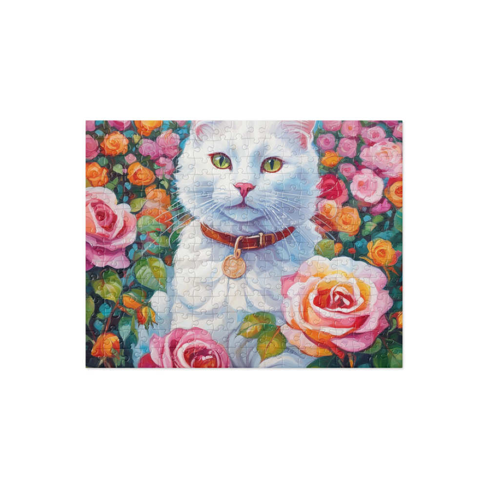 PugMug Custom White Companion Cat Jigsaw Puzzle