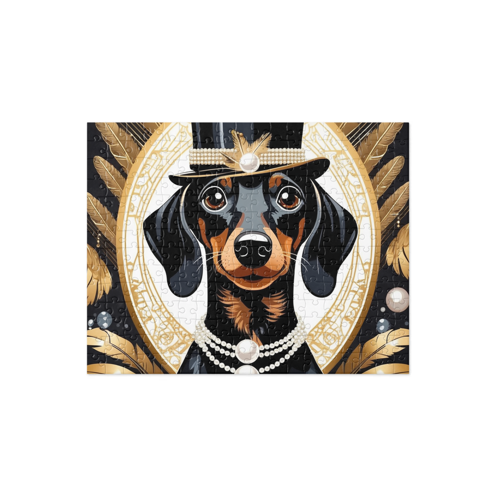 PugMug Custom Black Dachshund Jigsaw Puzzle