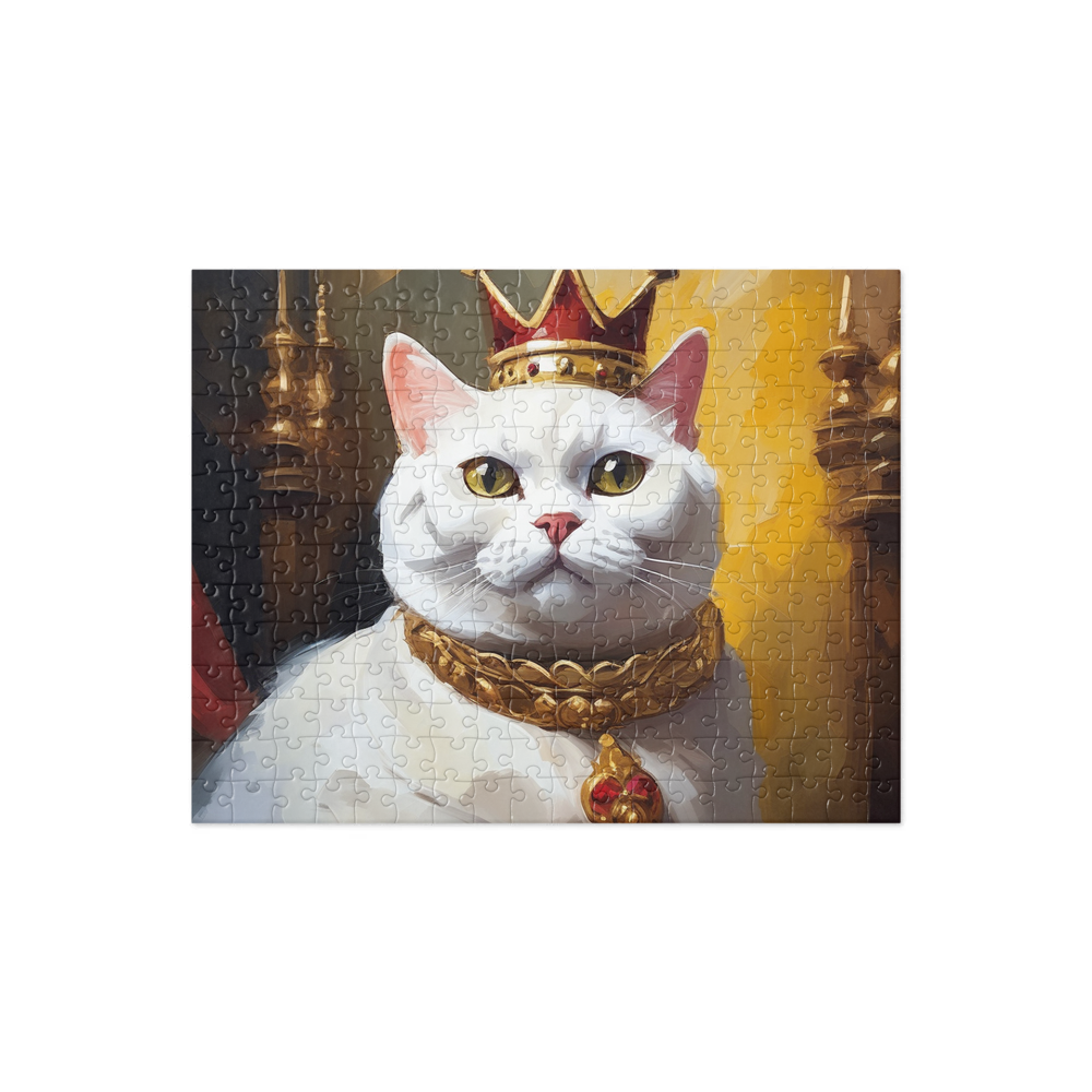 PugMug Custom White British Shorthair Cat Jigsaw Puzzle