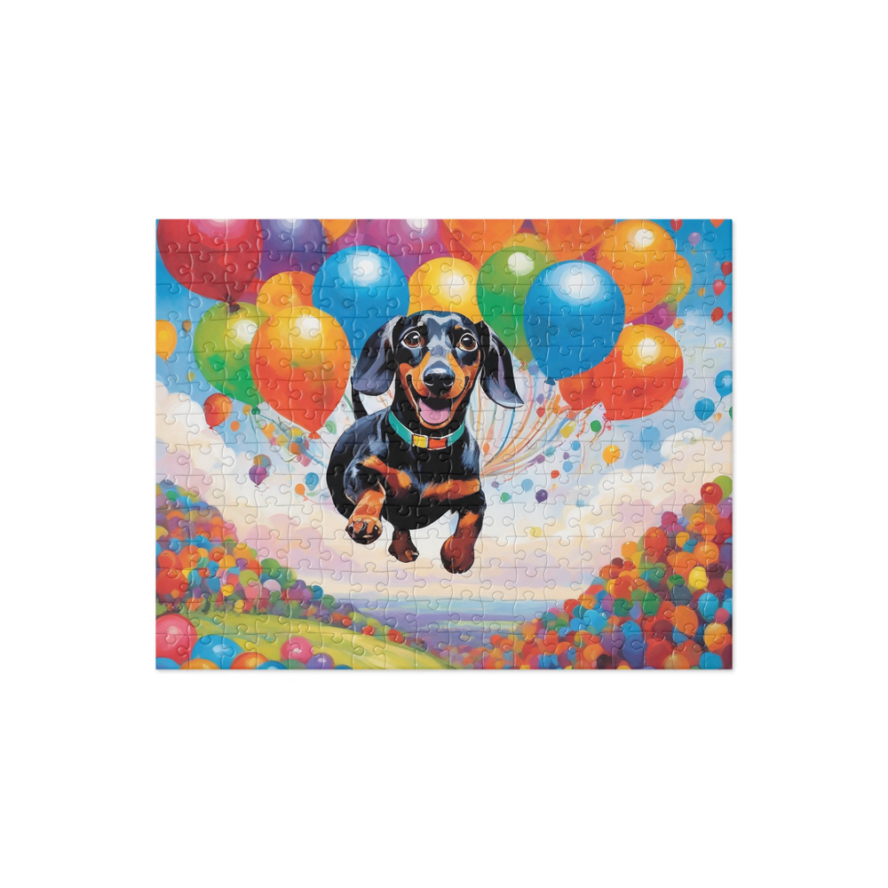 PugMug Custom Black Dachshund Jigsaw Puzzle