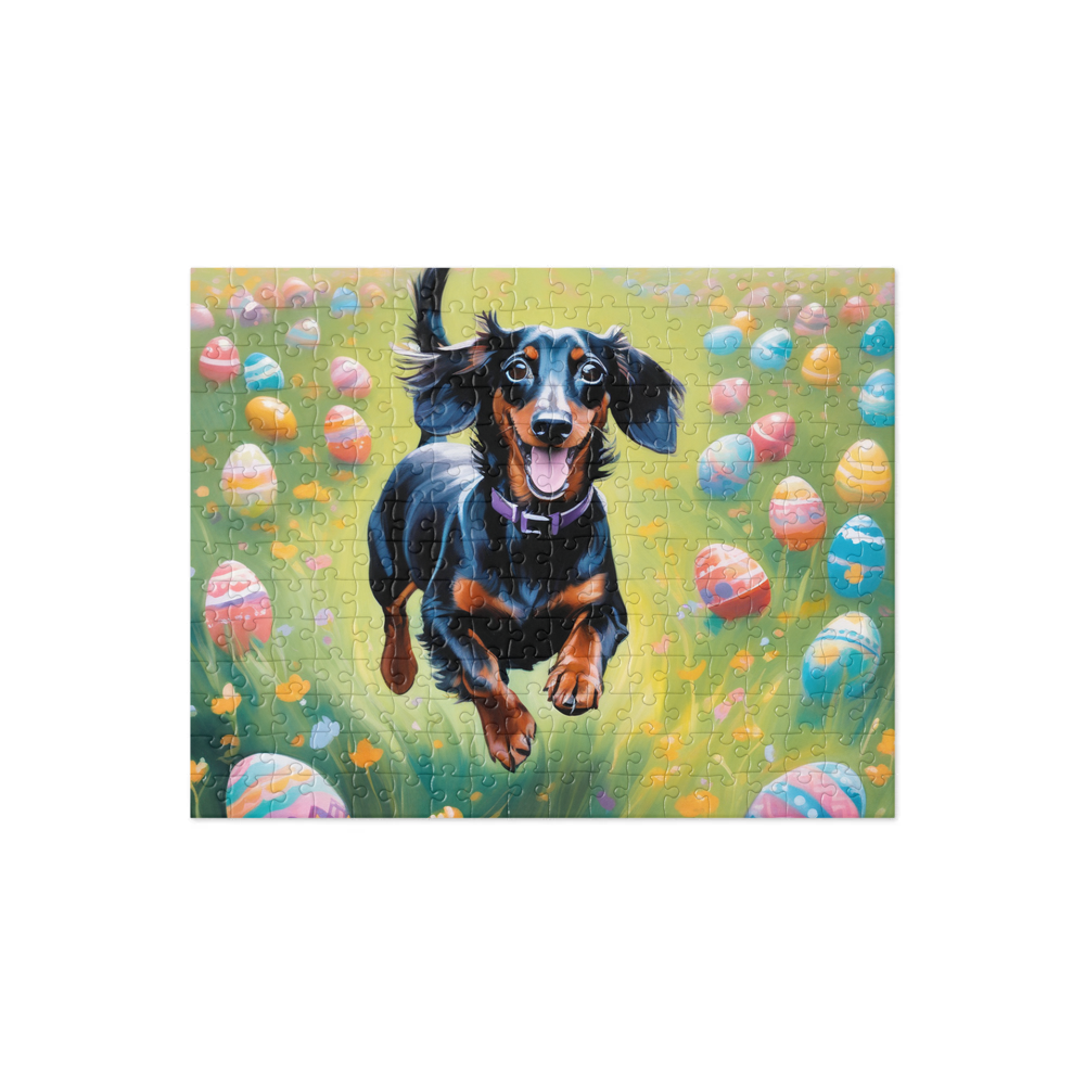 PugMug Custom Black Dachshund Jigsaw Puzzle