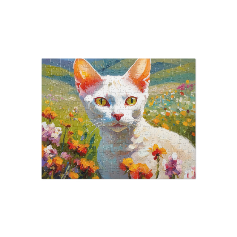 PugMug Custom White Devon Rex Cat Jigsaw Puzzle