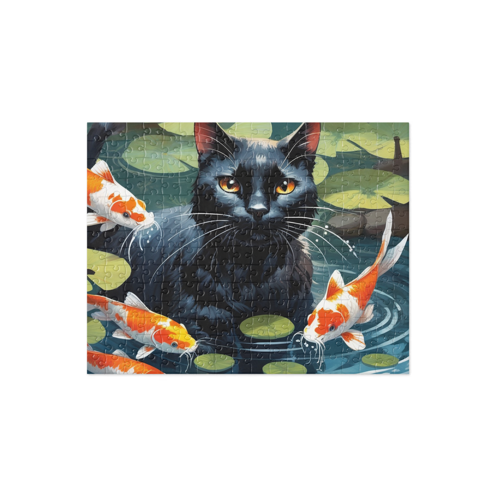 PugMug Custom Black Exotic Cat Jigsaw Puzzle