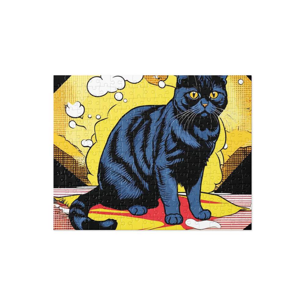 PugMug Custom Black Scottish Fold Cat Jigsaw Puzzle