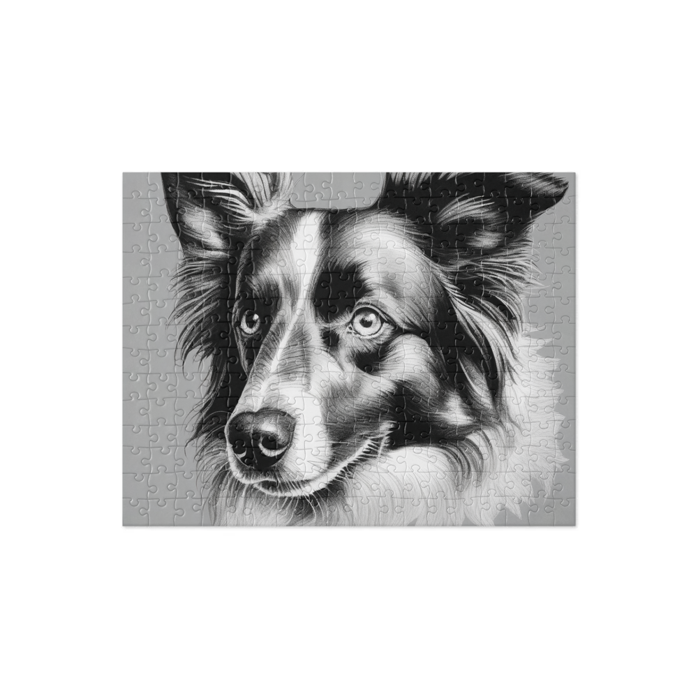 PugMug Custom Blue Merle Border Collie Jigsaw Puzzle