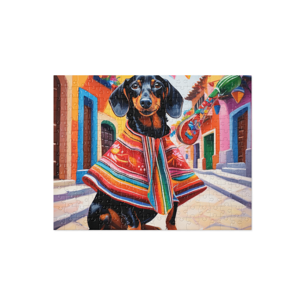 PugMug Custom Black Dachshund Jigsaw Puzzle