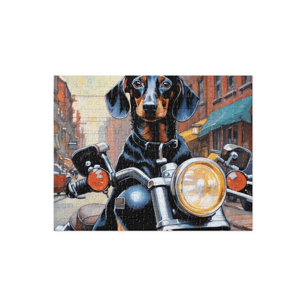 PugMug Custom Black Dachshund Jigsaw Puzzle