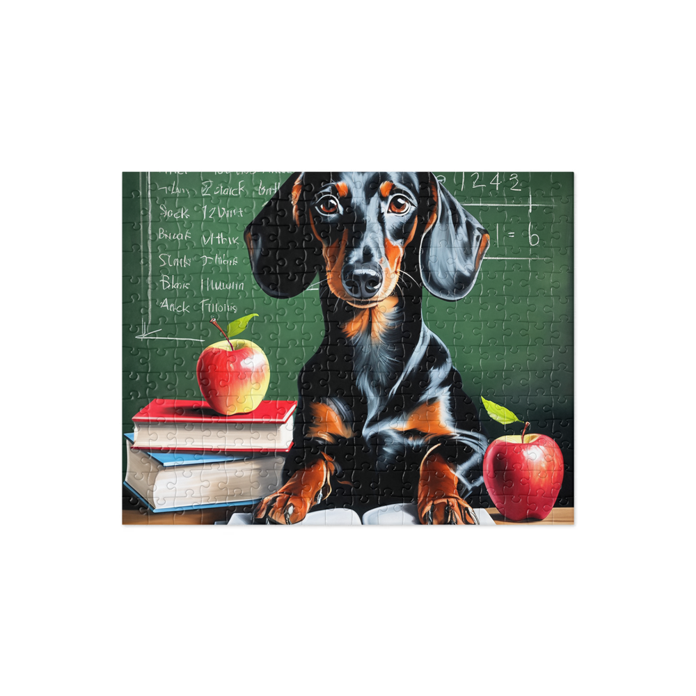 PugMug Custom Black Dachshund Jigsaw Puzzle